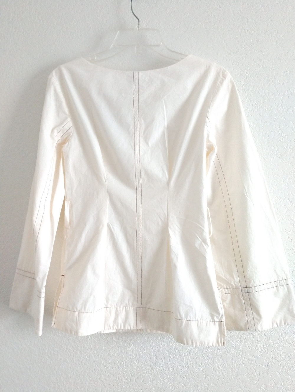 Topshop Cream White Tunic Top Fitted Peasant Size 0 Chest 28" - Picture 6 of 9